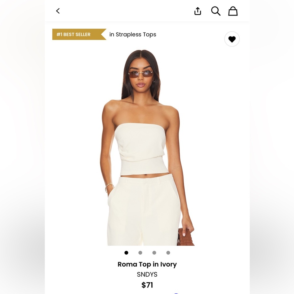 Ivory Strapless Top